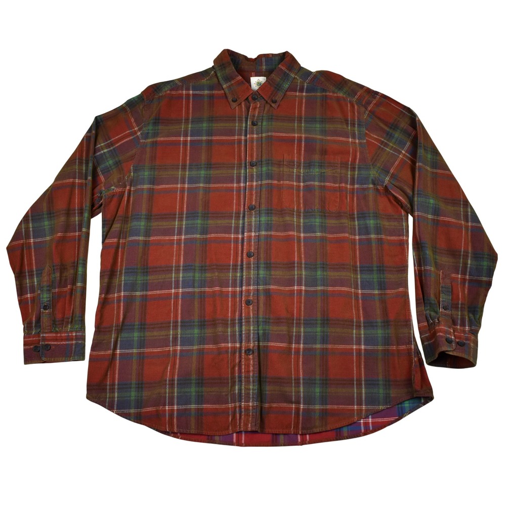 The Territory Ahead Corduroy Button Up Shirt Mens XXL Red Plaid Outdoor Gorpcore